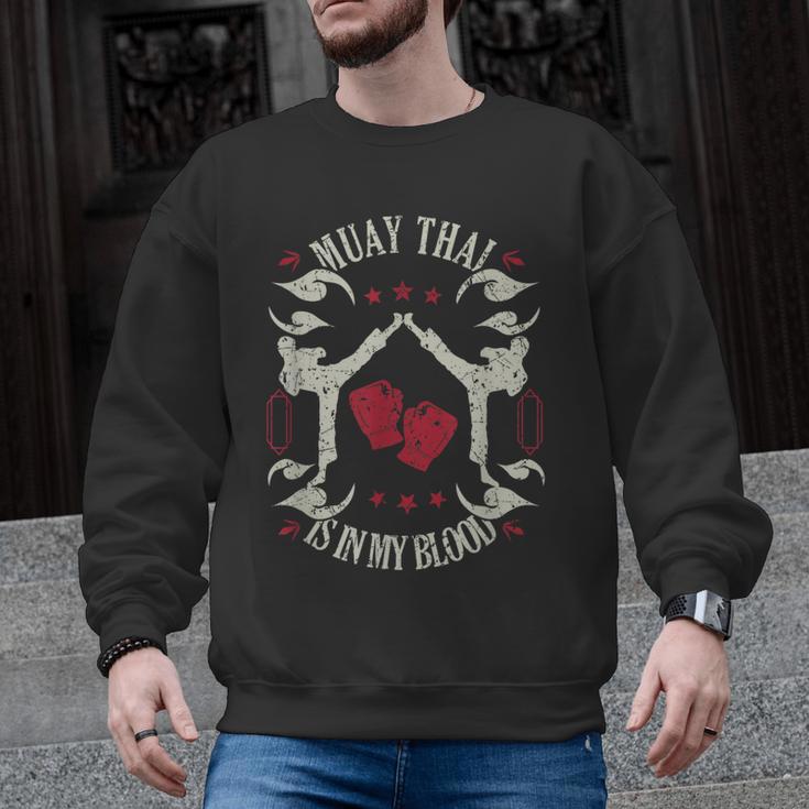 Muay Thai Is In My Blood Traditional Fighters Thai Boxing Men Graphic Sweatshirt, trending gift