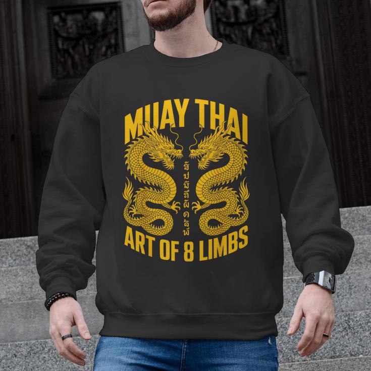 Muay Thai Dragons Thai Boxing Fighter Men Graphic Sweatshirt