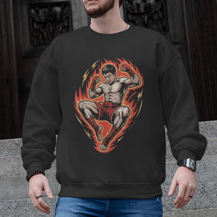 Muay Thai Fighter Teep Push Kick Minimal Line Art Clean Men Graphic Sweatshirt, trending gift Muay Thai Fighter Teep Push Kick Minimal Line Art Clean Men Graphic Sweatshirt, trending gift