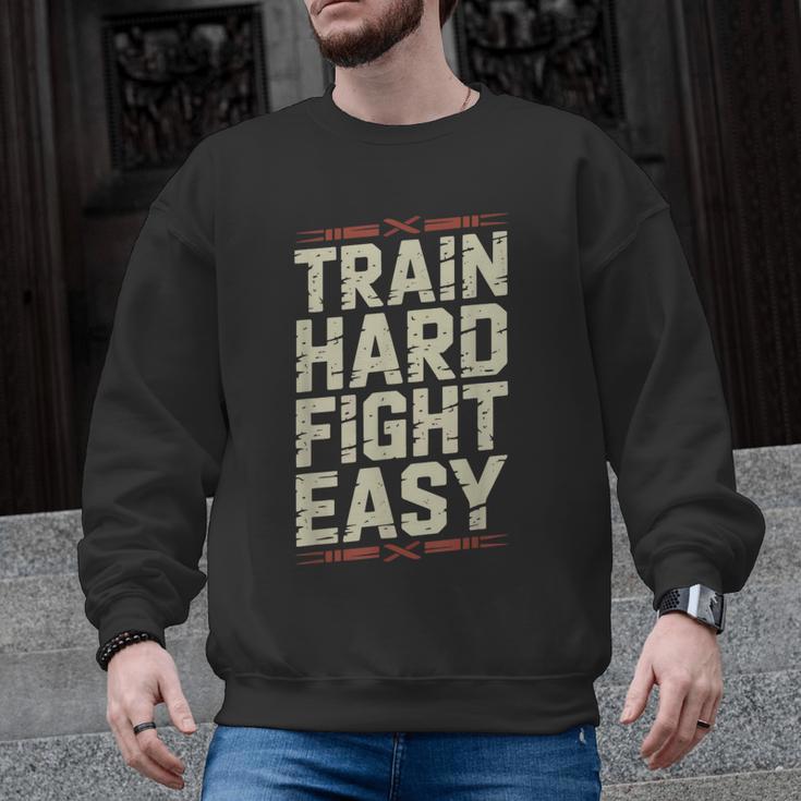 Muay Thai Fighter Train Hard Fight Easy Training Motivation Men Graphic Sweatshirt, trending gift Muay Thai Fighter Train Hard Fight Easy Training Motivation Men Graphic Sweatshirt, trending gift