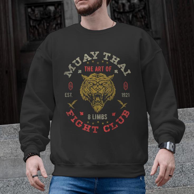 Muay Thai Fighter Vintage Tee Twin Tiger Art Of 8 Limbs Men Graphic Sweatshirt