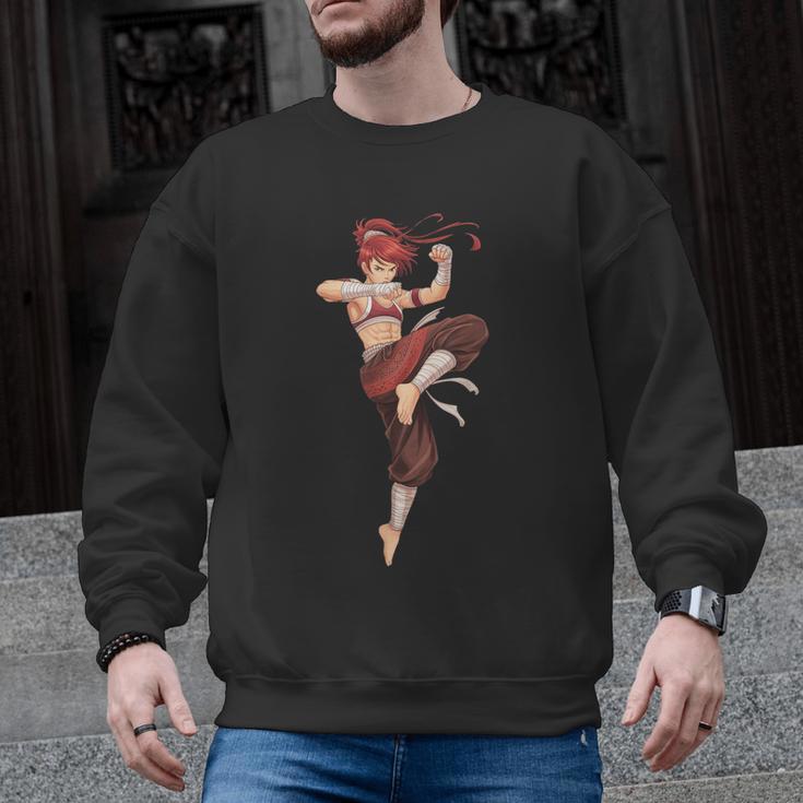 Muay Thai Girl Anime Japan Thaiboxer Kickboxing Muay Thai Men Graphic Sweatshirt, trending gift