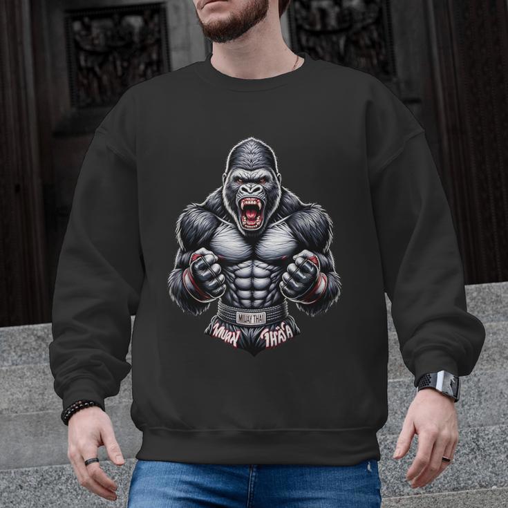 Muay Thai Gorilla Thai Boxing And Fighting Men Graphic Sweatshirt, trending gift Muay Thai Gorilla Thai Boxing And Fighting Men Graphic Sweatshirt, trending gift