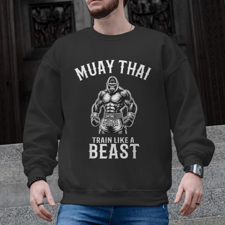 Muay Thai Gorilla Kickboxing And Gorilla Thai Boxing Men Graphic Sweatshirt