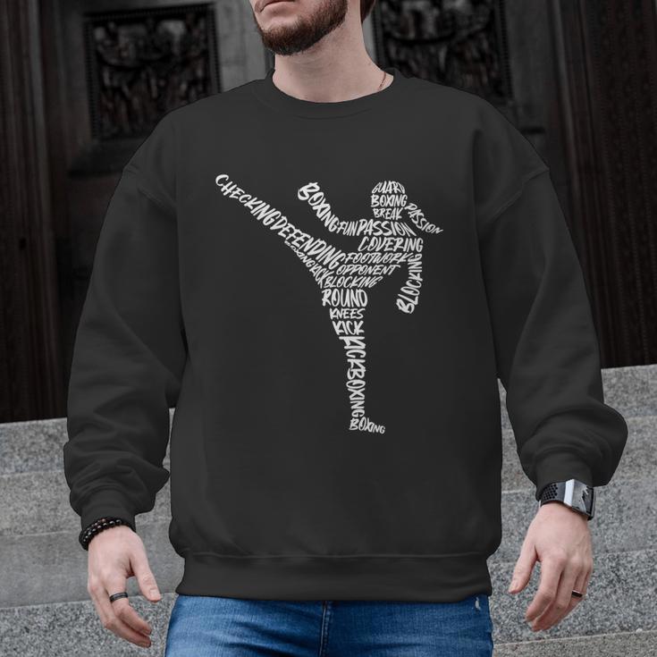 Muay Thai Martial Arts Typography Kickboxer Girls Kickboxing Men Graphic Sweatshirt