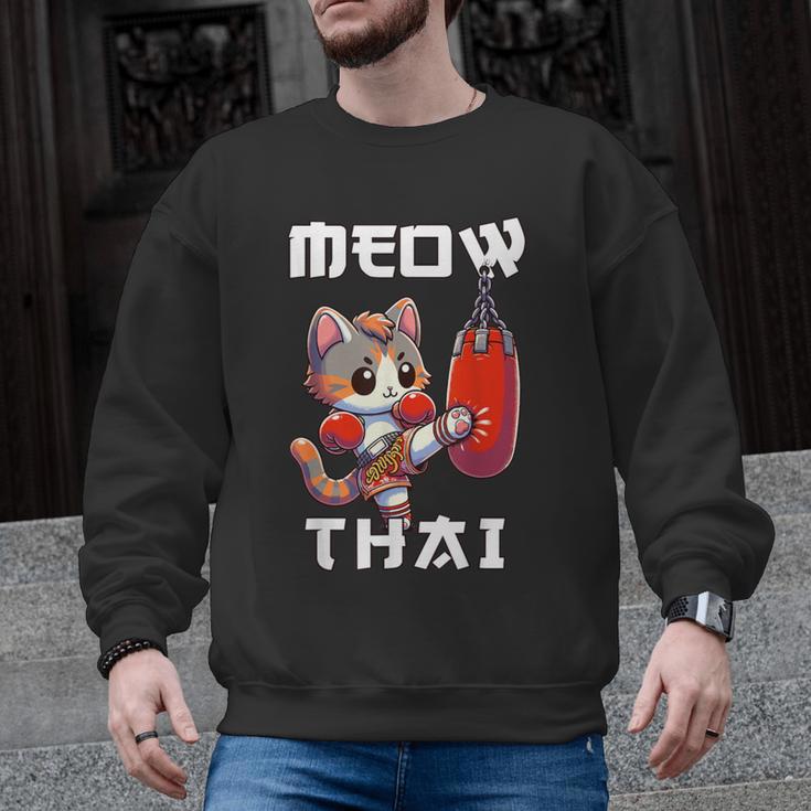 Muay Thai Meow Thai & Thai Boxing Muay Thai Cat Men Graphic Sweatshirt