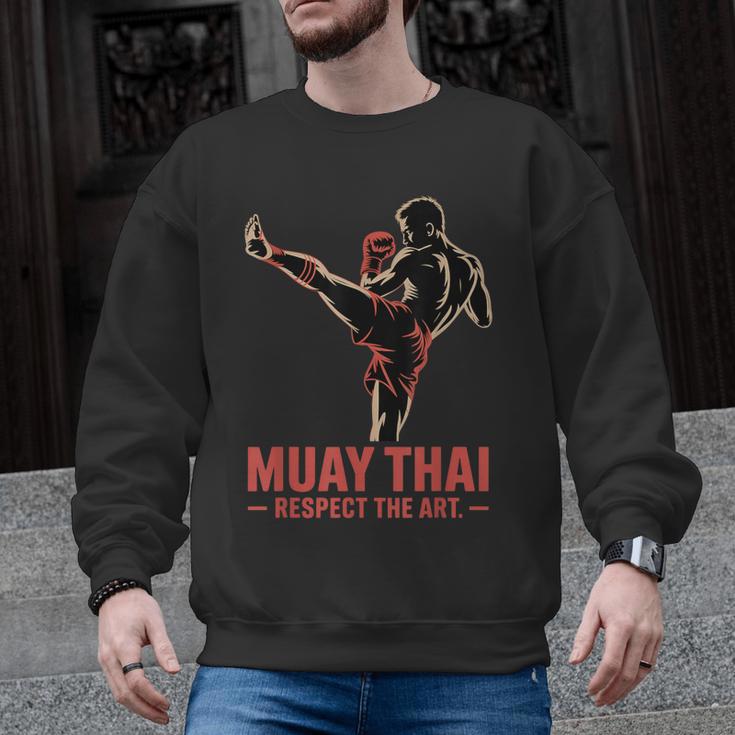 Muay Thai Respect The Art Martial Arts Kickboxing MMA Men Graphic Sweatshirt