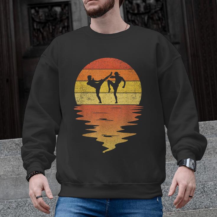 Muay Thai Shirt Retro Sunset 70s Vintage Muay Thai Men Graphic Sweatshirt, trending gift