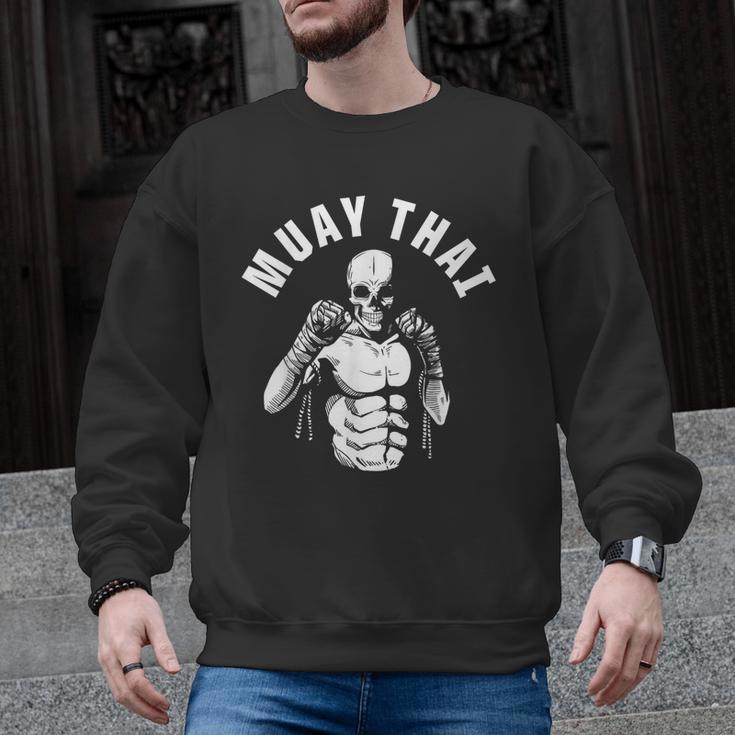 Muay Thai Skeleton Fighter MMA Club Coach Martial Arts Fight Men Graphic Sweatshirt