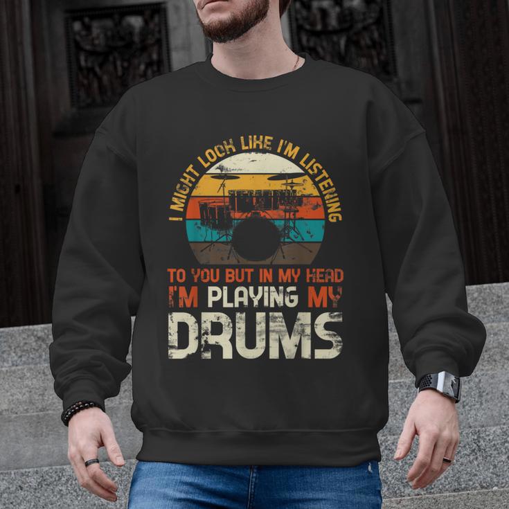 Musician Drummer Music Lover Drum Kit Men Graphic Sweatshirt