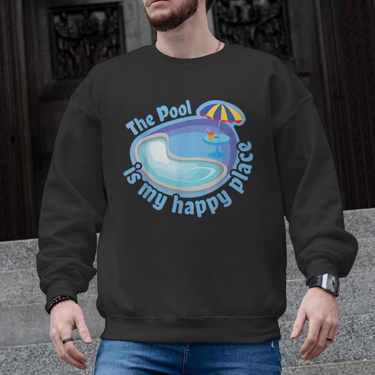 The Pool Is My Happy Place T Shirt Summer Swimming Tee Men Graphic Sweatshirt