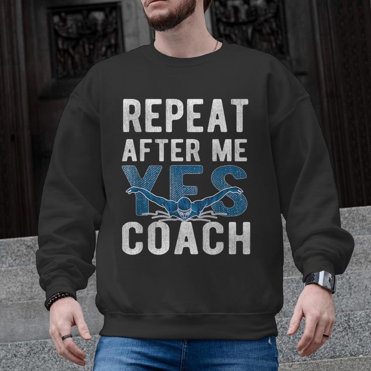 Repeat Yes Swim Coaching Swimming Coaches Men Graphic Sweatshirt
