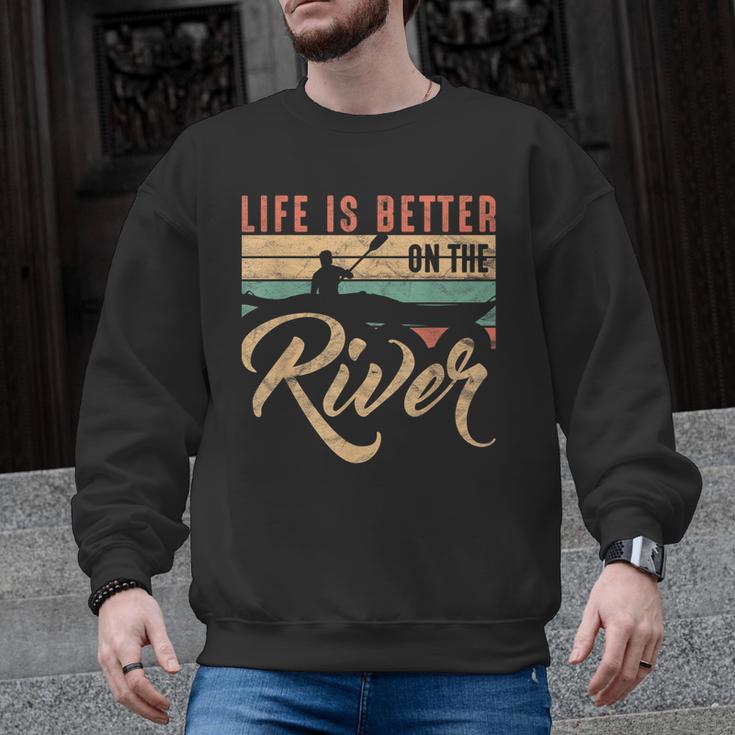 Rowing Canoe Kajak Life Is Better On The River Men Graphic Sweatshirt