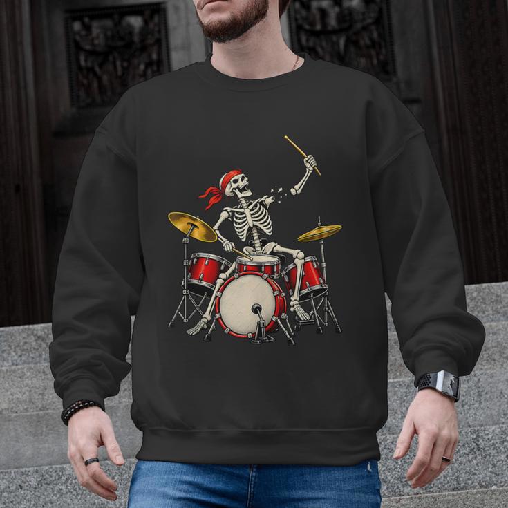 Skeleton Drummer Skull Drum Kit Halloween Sleeveless Men Graphic Sweatshirt