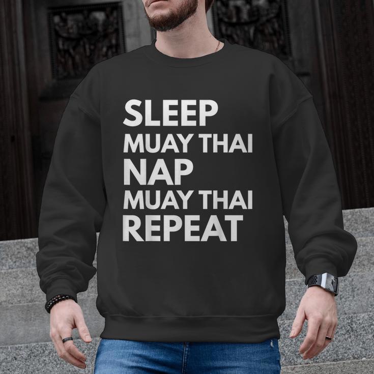 Sleep Nap Muay Thai Repeat Lover Martial Arts Men Graphic Sweatshirt