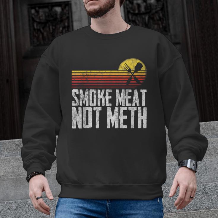 Smoke Meat Not Meth Grilled BBQ Dad Brisket Grilling Men Graphic Sweatshirt