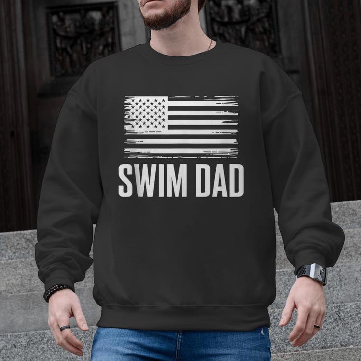 Swim Dad Art For Dad Father Men Swim Team Dad Swimming Coach Men Graphic Sweatshirt