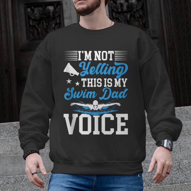 Swim Dad Voice Swimming Dad Of A Swimmer Father Men Graphic Sweatshirt