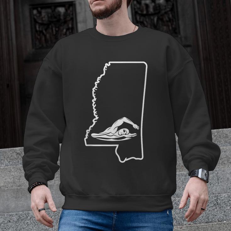 Swimming Apparel Mississippi Swimmer Training Men Graphic Sweatshirt