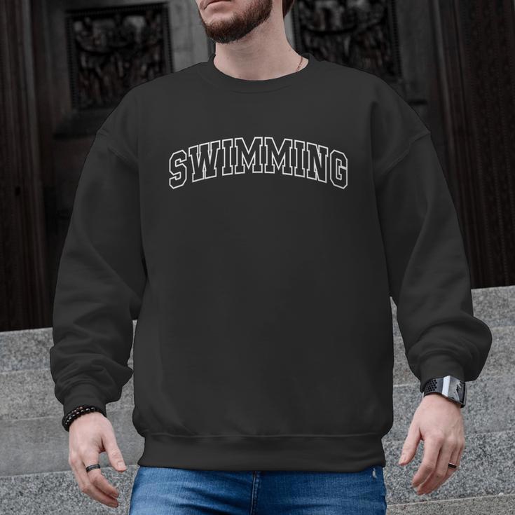 Swimming Athletic Lettering Swimmer Coach Men Graphic Sweatshirt, trending gift