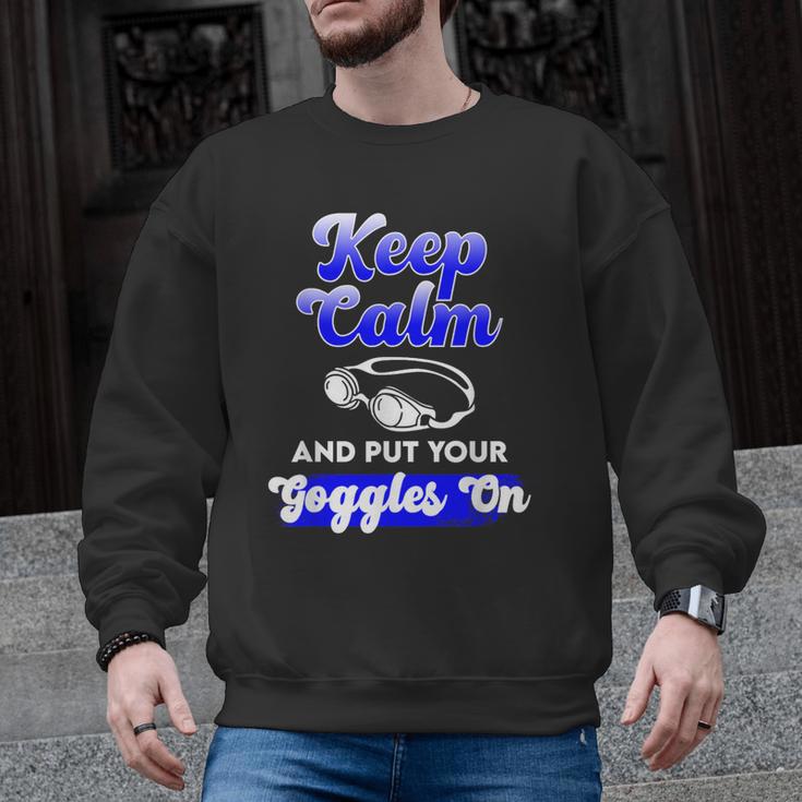 Swimming Goggles Saying Swim Team Gear Men Graphic Sweatshirt