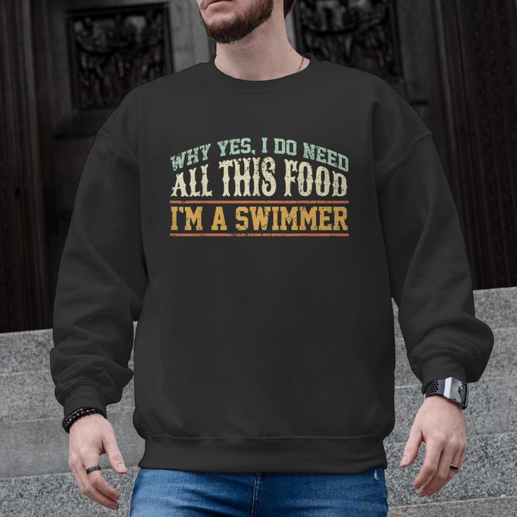 Swimming Swimmer Eating Swim Men Graphic Sweatshirt