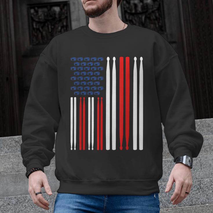 USA Flag Drummer Music Drum Kit Men Graphic Sweatshirt
