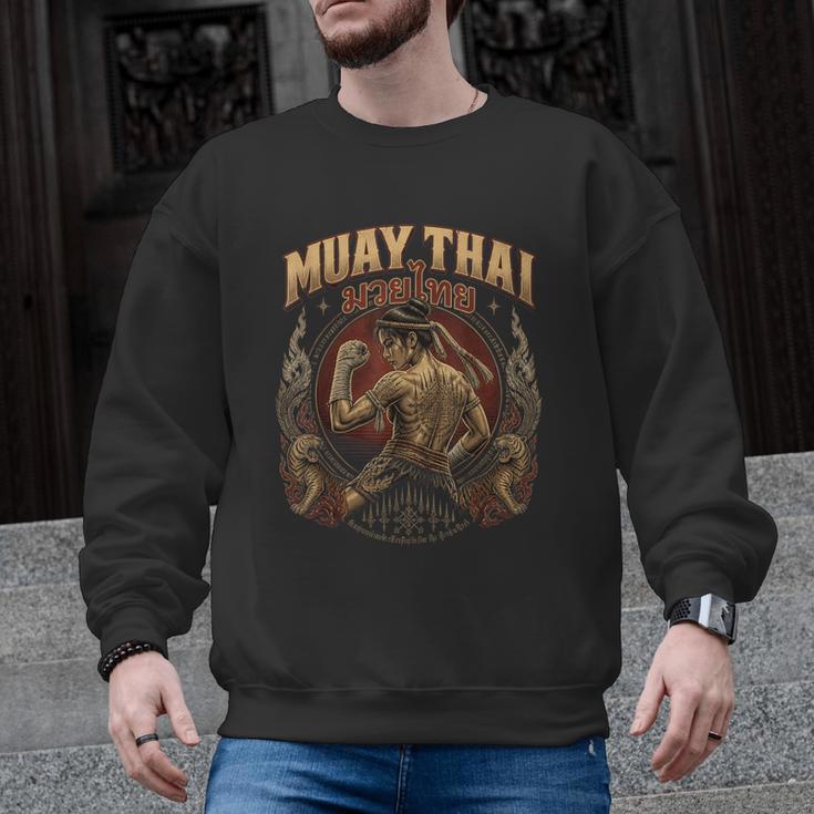 Vintage Muay Thai Flag Thailand Thai Boxing Fighter Men Graphic Sweatshirt