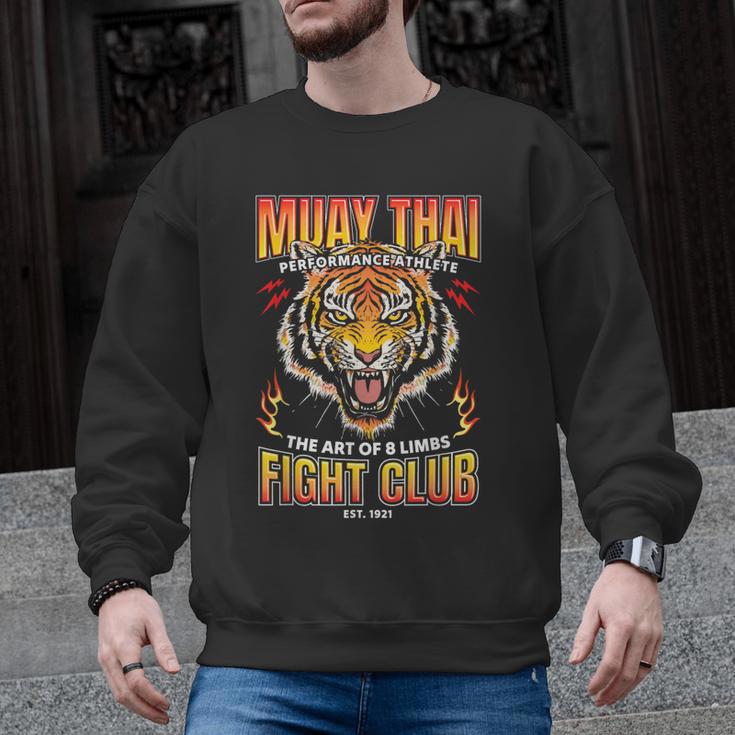 Vintage Muay Thai Twin Tiger Art Of 8 Limbs Men Graphic Sweatshirt