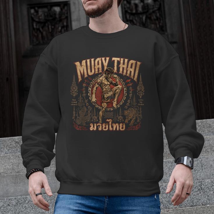 Vintage Muay Thai Wai Kru Thai Boxing Ritual Art Men Graphic Sweatshirt, trending gift