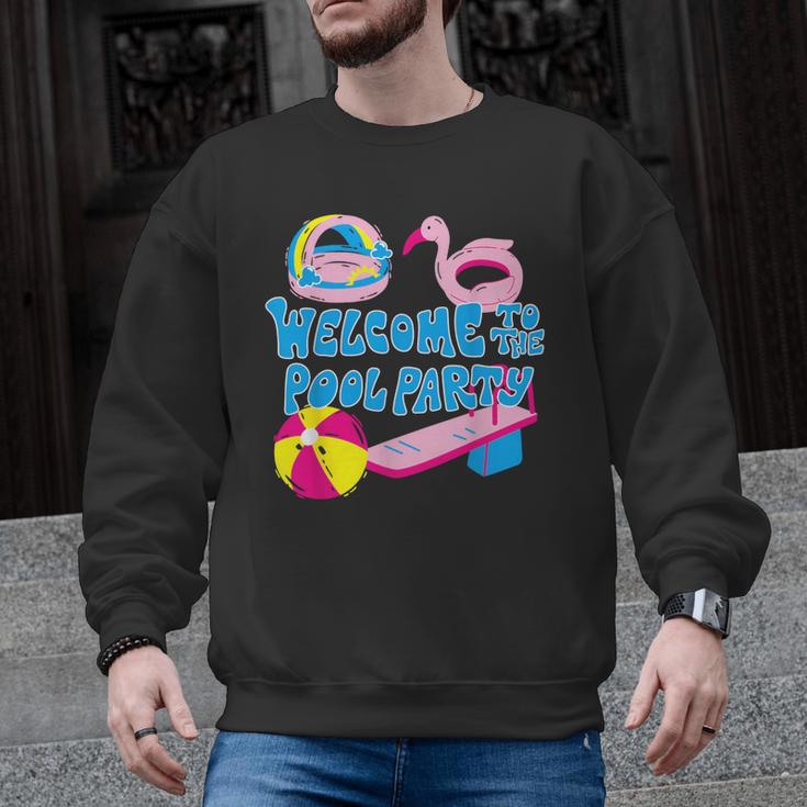 Welcome To The Pool Party Birthday Summer Family Swimming Men Graphic Sweatshirt