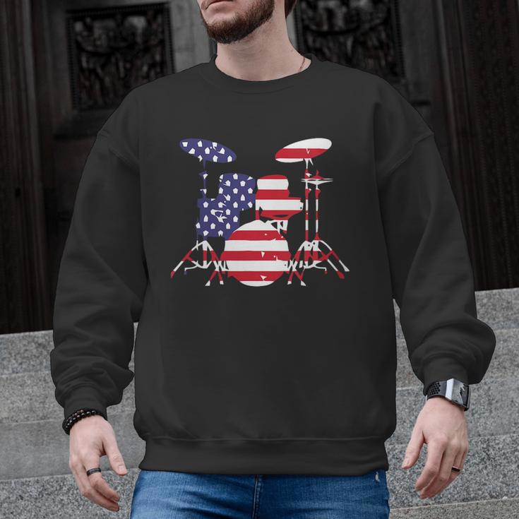 Women's American Flag Drum Kit Patriotic US Drum Art Men Graphic Sweatshirt, trending gift Women's American Flag Drum Kit Patriotic US Drum Art Men Graphic Sweatshirt, trending gift