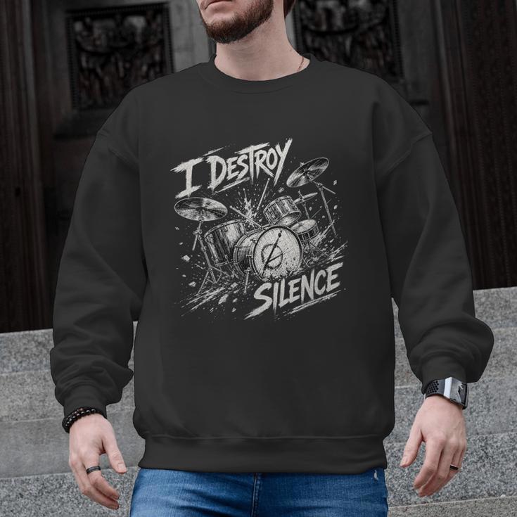 Women's Drum Kit I Destroy Silence Art Men Graphic Sweatshirt, trending gift Women's Drum Kit I Destroy Silence Art Men Graphic Sweatshirt, trending gift