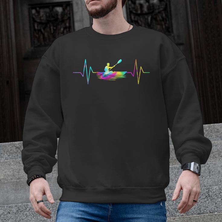 Women's Kayaking Heartbeat Tie Dye Canoe Boating Kayaks Men Graphic Sweatshirt, trending gift