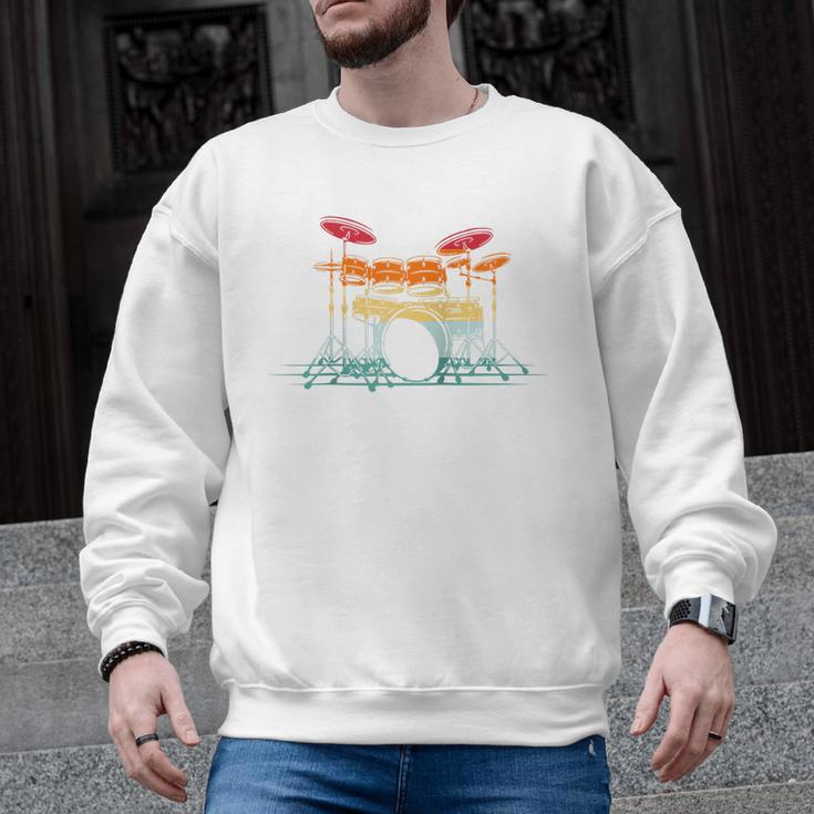 Drum Kit Musical Retro Instrument Musician Raglan Baseball Tee Men Graphic Sweatshirt, trending gift