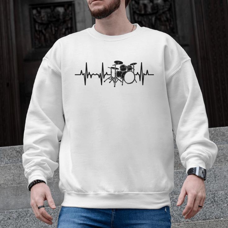 Drum Kit Pulse Line Rock Artist Drum Set Men Graphic Sweatshirt