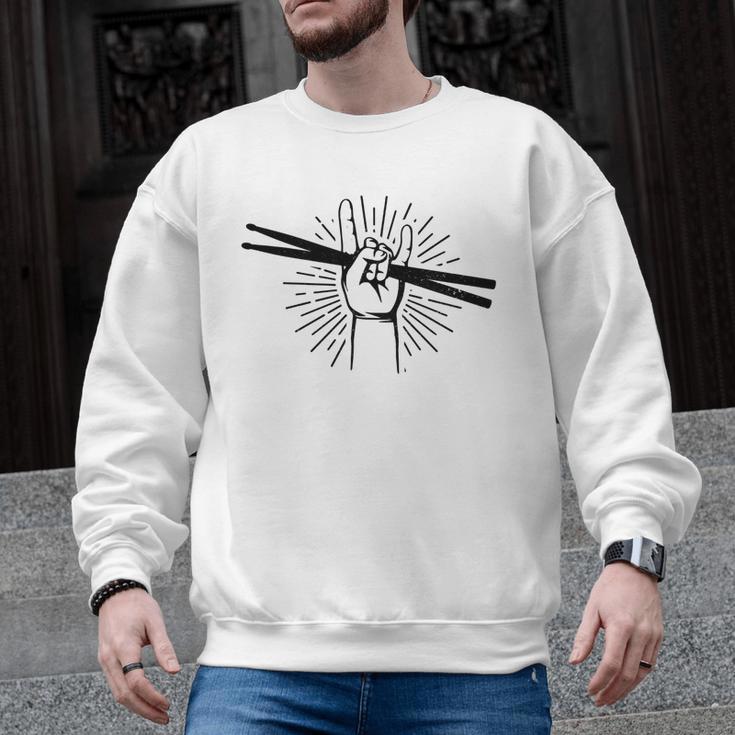 Drummer Drum Kit Rock & Roll Music Drummer Men Graphic Sweatshirt