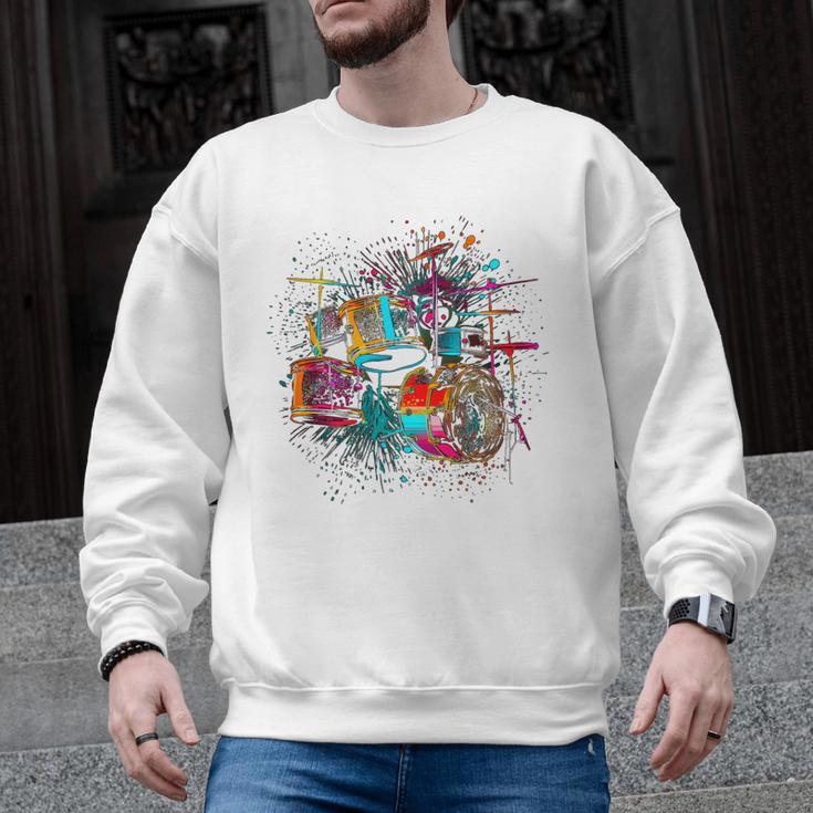 Drums Pop Art Drummer Drum Kit Men Graphic Sweatshirt