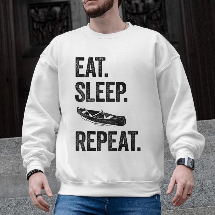 Eat Sleep Canoe Repeat Canoeing Outdoors Raglan Baseball Tee Men Graphic Sweatshirt
