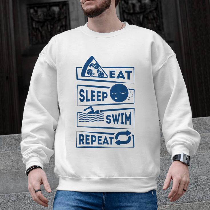 Eat Sleep Swimming Repeat Swimming Men Graphic Sweatshirt