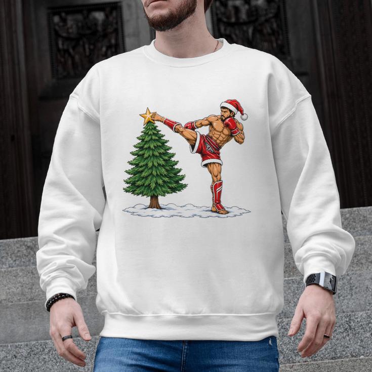 Festive Muay Thai Santa Christmas Men Graphic Sweatshirt