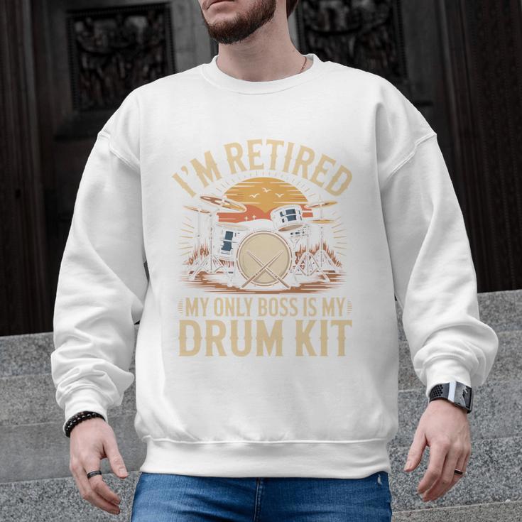 I'm Retired My Only Boss Is My Drum Kit Drums Drummer Men Graphic Sweatshirt, trending gift