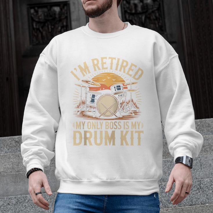 I'm Retired My Only Boss Is My Drum Kit Drums Drummer Raglan Baseball Tee Men Graphic Sweatshirt
