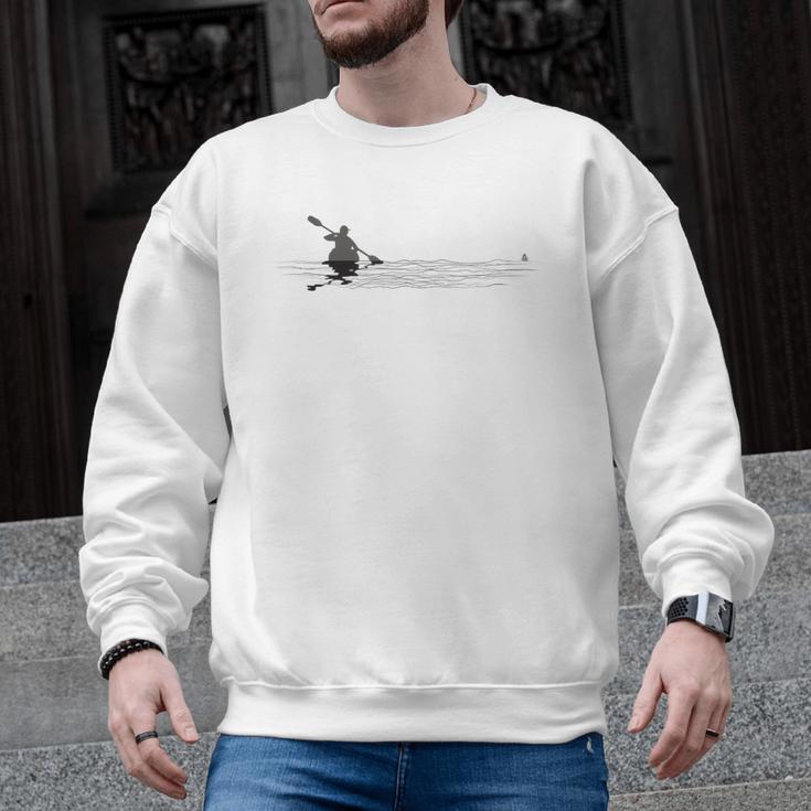 Kayaking Graphic Kayak Figure Kayaker Canoe Paddling Men Graphic Sweatshirt