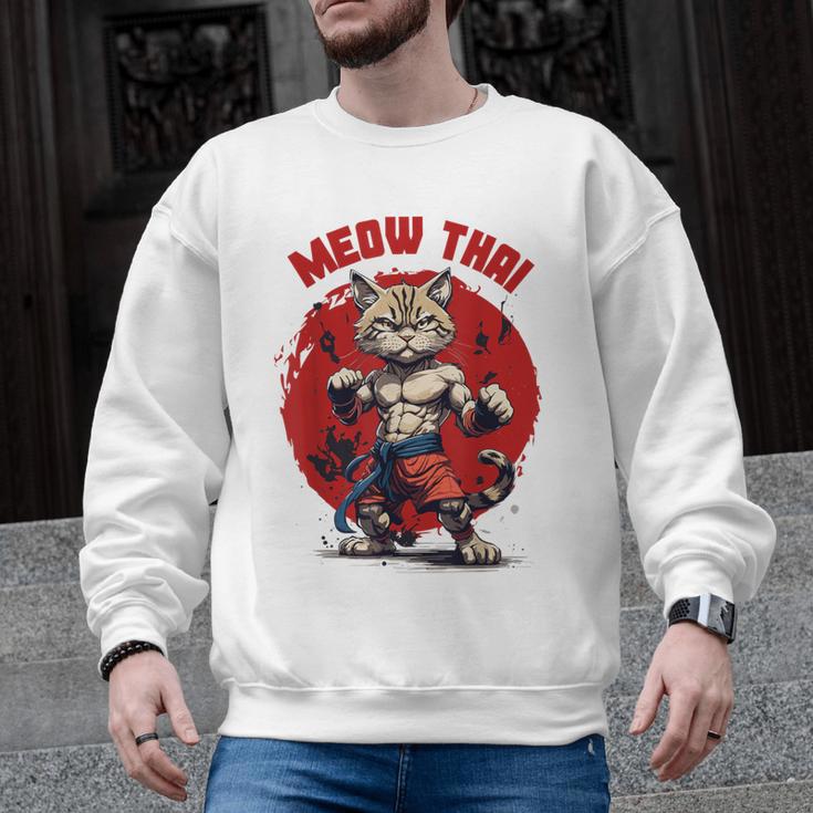 Meow Thai Funny Muay Thai And Cats Lover Men Graphic Sweatshirt, trending gift