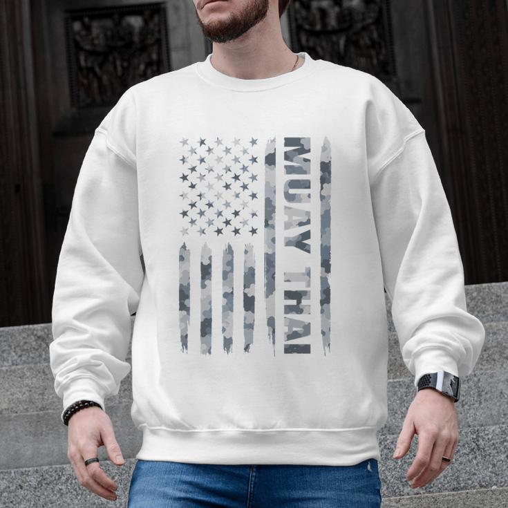 Muay Thai American Flag Camo Military Patriotic Men Graphic Sweatshirt, trending gift Muay Thai American Flag Camo Military Patriotic Men Graphic Sweatshirt, trending gift