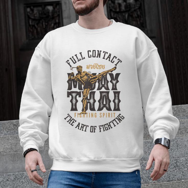 Muay Thai Fighter MMA Full Contact Retro Kickboxing Men Graphic Sweatshirt