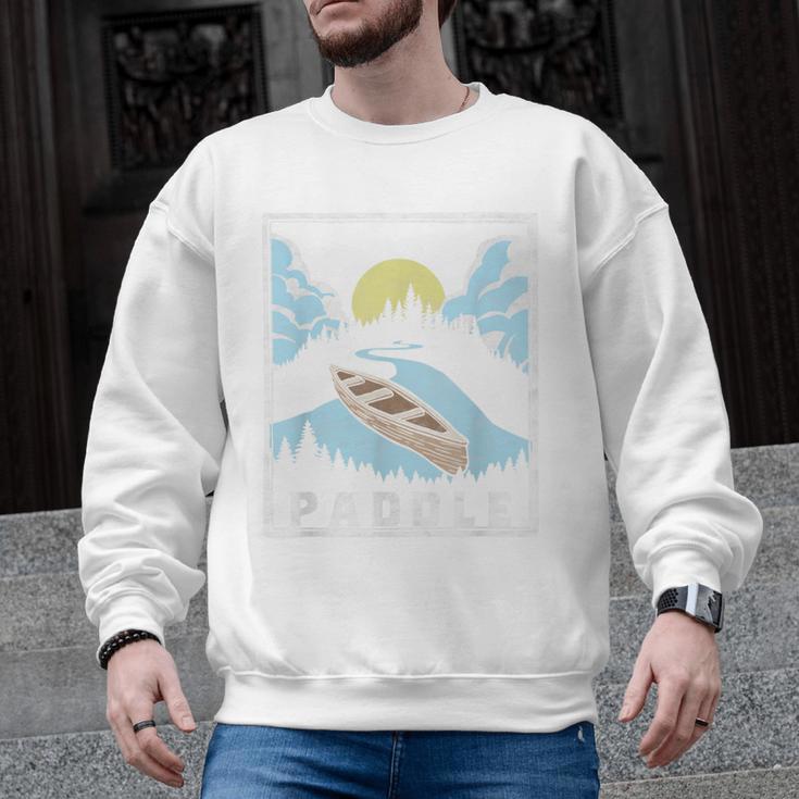 Paddle Retro Style Canoe & Outdoors Simple Canoeing Graphic Men Graphic Sweatshirt