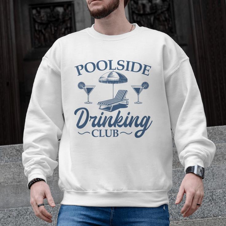 Pool Adult Poolside Drinking Club Summer Swimming Pool Party Men Graphic Sweatshirt