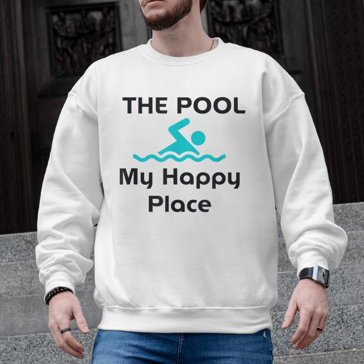 The Pool Is My Happy Place Swimming Quote Men Graphic Sweatshirt